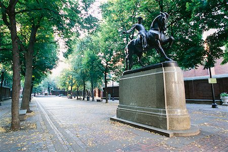 freedom monument - Statue of Paul Revere Paul Revere Mall, Boston Freedom Trail, Boston, Massachusetts, USA Stock Photo - Rights-Managed, Code: 700-00425034