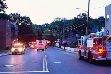 fire brigade truck - Fire Trucks in Suburb Malden, Boston, Massachusetts, USA Stock Photo - Rights-Managed, Code: 700-00425037