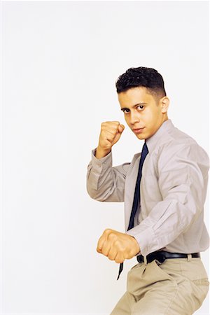 defensive posture - Man in Fighting Stance Foto de stock - Con derechos protegidos, Código: 700-00426133