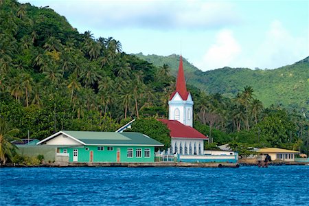 Église, Tahaa, Polynésie française Photographie de stock - Rights-Managed, Code: 700-00426307