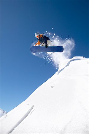 simsearch:700-03439874,k - Snowboarder Jumping Stock Photo - Rights-Managed, Code: 700-00429853