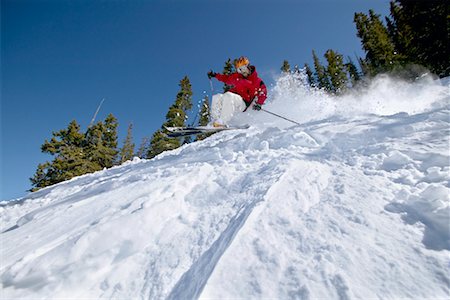 pictures of people skiing in colorado - Man Downhill Skiing Stock Photo - Rights-Managed, Code: 700-00429862