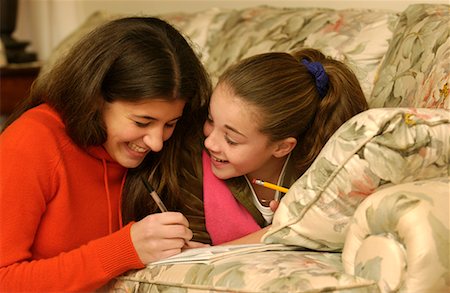 simsearch:846-06112421,k - Two Teenage Girls Studying Stock Photo - Rights-Managed, Code: 700-00439298