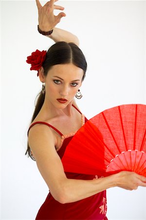 flamenco dancers - Woman Dancing with Fan Stock Photo - Rights-Managed, Code: 700-00439634