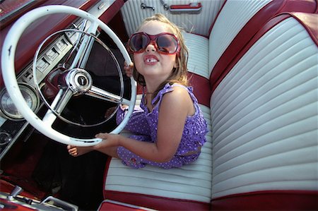 funny convertible car image - Portrait of Girl in Convertible Stock Photo - Rights-Managed, Code: 700-00430381