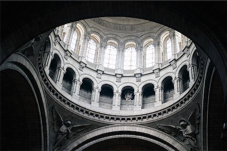 european buildings black and white - Interior of Sacre-coeur, Paris, France Stock Photo - Rights-Managed, Code: 700-00430741