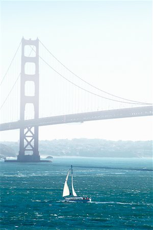 Golden Gate Bridge and Sailboat, San Francisco, California, USA Stock Photo - Rights-Managed, Code: 700-00430801