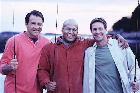 Portrait of Three Men Fishing Stock Photo - Rights-Managed, Code: 700-00458056