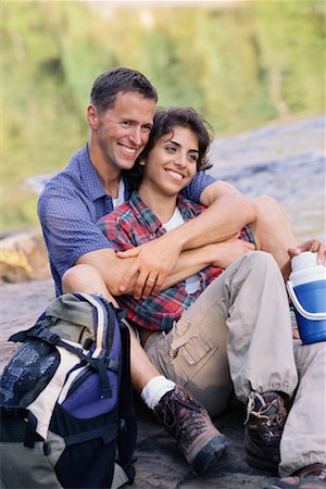 simsearch:700-00459814,k - Couple Resting from Hiking Fotografie stock - Rights-Managed, Codice: 700-00459815