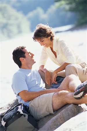 simsearch:632-05604251,k - Couple Resting During Hike Stock Photo - Rights-Managed, Code: 700-00459819