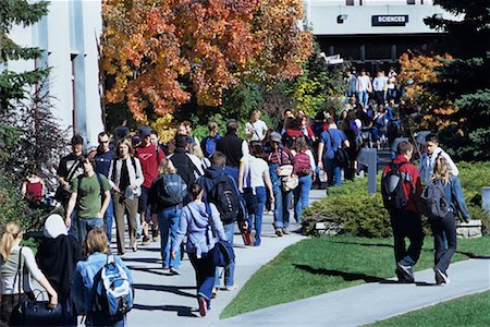 student crowd - Students on Campus, University of Calgary, Alberta, Canada Stock Photo - Rights-Managed, Code: 700-00452558