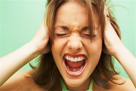 Young Woman Screaming Stock Photo - Rights-Managed, Code: 700-00452618