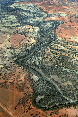 Antenne de rivière, ferme de Tandou, New South Wales, Australie Photographie de stock - Rights-Managed, Code: 700-00453255