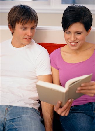 Couple Reading Book Foto de stock - Con derechos protegidos, Código: 700-00460042