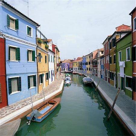 Canal in Burano, Venice, Italy Stock Photo - Rights-Managed, Code: 700-00476893