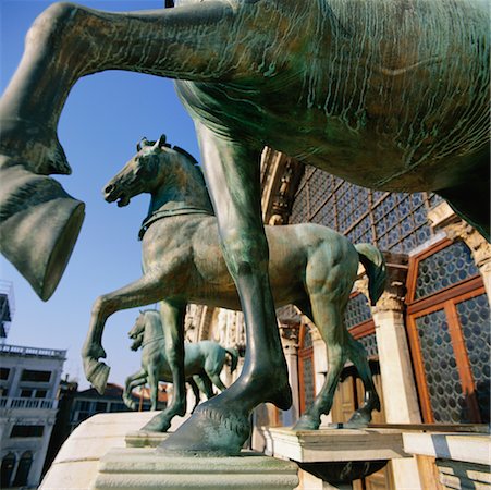 The Four Bronze Horse Statues in Front of the San Marco Basilica San Marco, Venice, Italy Foto de stock - Con derechos protegidos, Código: 700-00477111