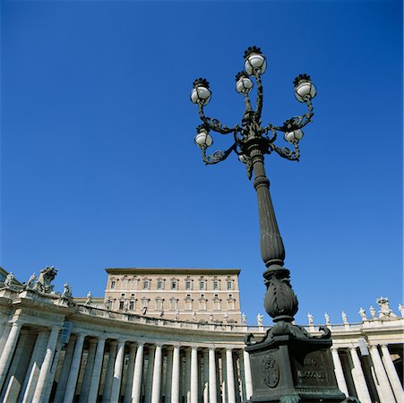 Lamppost and Colonnade at Piazza San Pietro, Rome, Italy Stock Photo - Rights-Managed, Code: 700-00477866