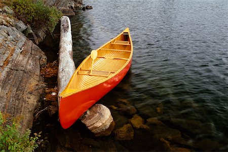 Canoe on Pinetree Lake, Algonquin Provincial Park, Ontario, Canada Stock Photo - Rights-Managed, Code: 700-00478059
