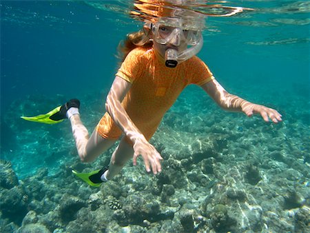 red headed underwater - Child Snorkeling, Maldives Stock Photo - Rights-Managed, Code: 700-00478593