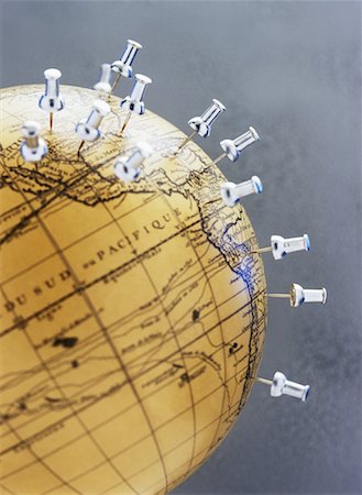 strategy navigation - Antique Globe With Pins Stock Photo - Rights-Managed, Code: 700-00478817