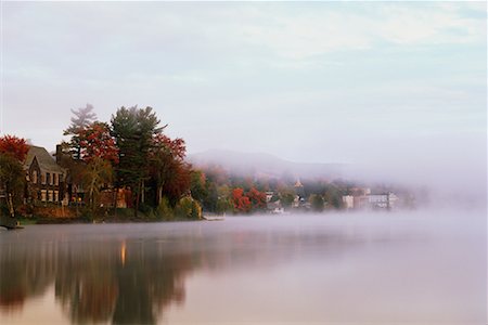 Village of Lake Placid, Mirror Lake, Lake Placid, Adirondack Park, New York State, USA Foto de stock - Con derechos protegidos, Código: 700-00481962