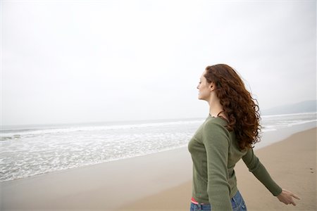 Sad Woman In A Sailor's Striped Vest Praying. Profile View. Retouched  Image. Vignette Is Added. Stock Photo, Picture and Royalty Free Image.  Image 59278248.