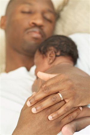 simsearch:700-00550213,k - Father and Newborn Baby Sleeping Stock Photo - Rights-Managed, Code: 700-00515148