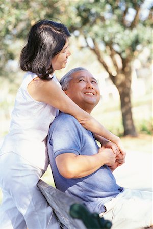 senior couple bench standing - Couple on Park Bench Stock Photo - Rights-Managed, Code: 700-00515540