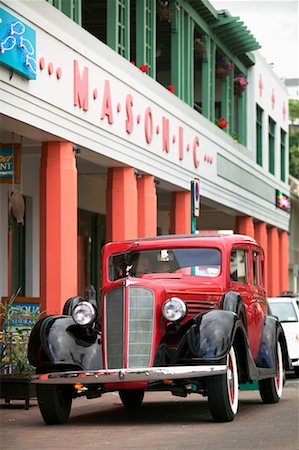 simsearch:700-01464042,k - Vintage Car Outside the Masonic Hotel, Napier, Hawke's Bay, New Zealand Foto de stock - Con derechos protegidos, Código: 700-00518788