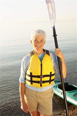 portrait and kayak - Portrait of Woman with Kayak Stock Photo - Rights-Managed, Code: 700-00518894