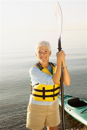 portrait and kayak - Portrait of Woman with Kayak Stock Photo - Rights-Managed, Code: 700-00518895