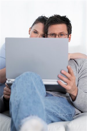Couple Using Laptop Computer Stock Photo - Rights-Managed, Code: 700-00524009