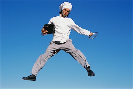 Chef Jumping in Air Stock Photo - Rights-Managed, Code: 700-00524164