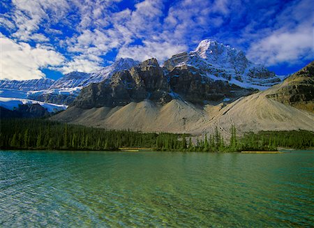 simsearch:600-01296503,k - Lac Bow, Parc National Banff, Alberta, Canada Photographie de stock - Rights-Managed, Code: 700-00524356