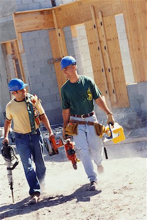 Two Men Leaving Construction Site Stock Photo - Rights-Managed, Code: 700-00524893