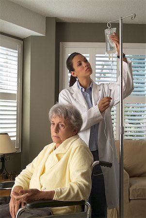 sick person being nursed at home - Senior With Home Care Worker Stock Photo - Rights-Managed, Code: 700-00524913