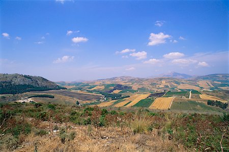 segesta - Overview of Farmland, Segesta, Sicily, Italy Foto de stock - Direito Controlado, Número: 700-00526442