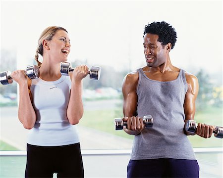 sweaty look of determination - People Lifting Weights Stock Photo - Rights-Managed, Code: 700-00526635