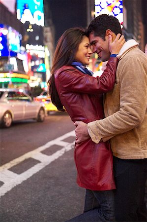 Couple Hugging in Times Square, New York City, New York, USA Stock Photo - Rights-Managed, Code: 700-00527046