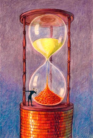 Hourglass with Sand Turning into Money Stock Photo - Rights-Managed, Code: 700-00527061