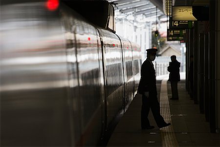 silhouette railway station - Bullet Train at Station, Japan Stock Photo - Rights-Managed, Code: 700-00527997