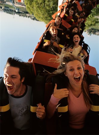 people screaming on a roller coaster - People on Roller Coaster Stock Photo - Rights-Managed, Code: 700-00528738