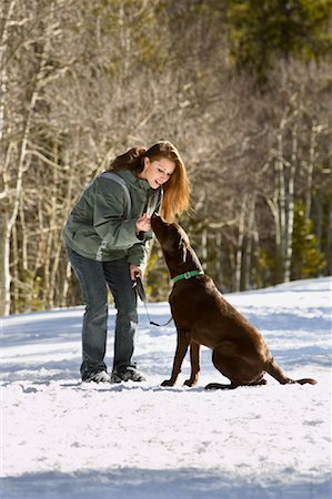 Woman in Park with Dog Stock Photo - Rights-Managed, Code: 700-00528843