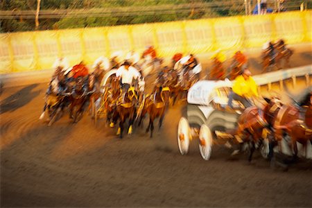 picture of man riding a cart - Chuckwagon Racing at the Calgary Stampede, Calgary, Alberta, Canada Stock Photo - Rights-Managed, Code: 700-00529660