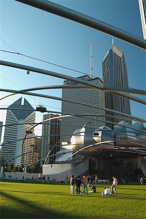 Pritzker Pavilion, Millennium Park, Chicago, Illinois, USA Foto de stock - Con derechos protegidos, Código: 700-00529906