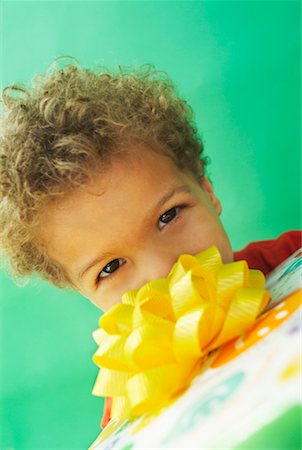 Portrait of Boy Holding Gift Stock Photo - Rights-Managed, Code: 700-00520548