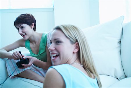 people filtered - Women Playing Video Game Stock Photo - Rights-Managed, Code: 700-00521232