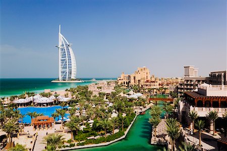 Burj al Arab Hotel and Madinat Jumeirah Resort, Dubai, United Arab Emirates Stock Photo - Rights-Managed, Code: 700-00521412