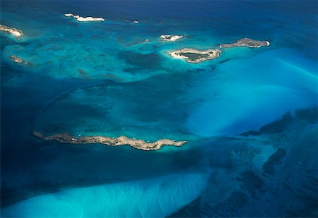 Aerial View of Islands, Bahamas Foto de stock - Direito Controlado, Número: 700-00522494