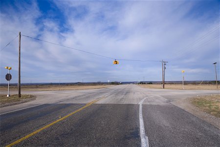 diverging road - Highway 36, Texas, USA Foto de stock - Con derechos protegidos, Código: 700-00523291